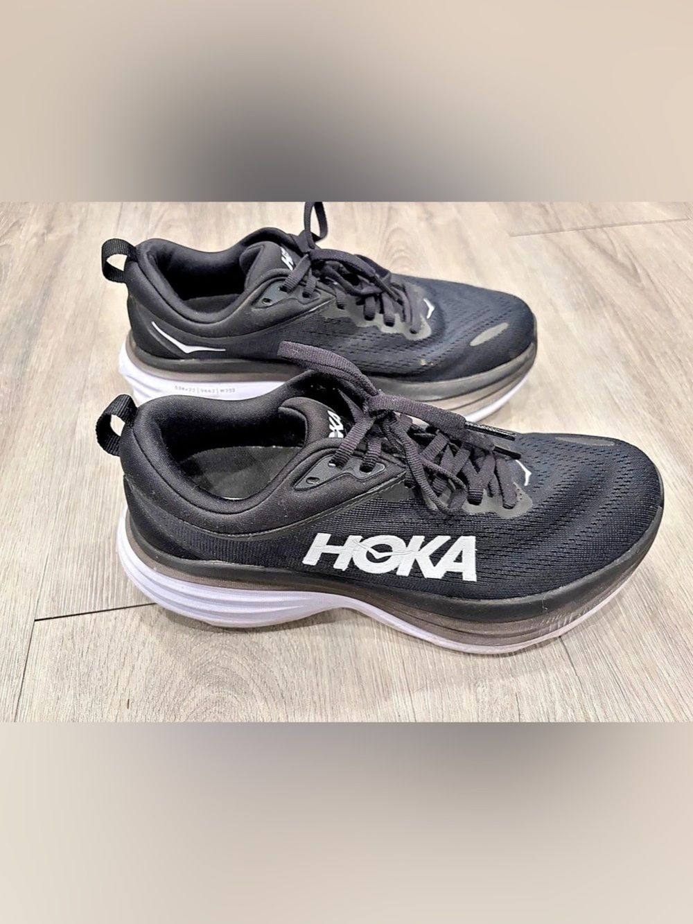 Hoka Bondi 8 Black & White US 7.5